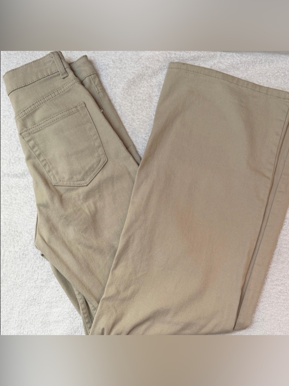 Divided by H&M Khaki High Rise Wide Leg Twill Chino Denim Pants 5-Pocket Classic